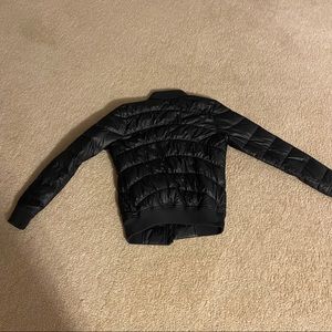 Athleta Black puffer down Bomber Jacket Small